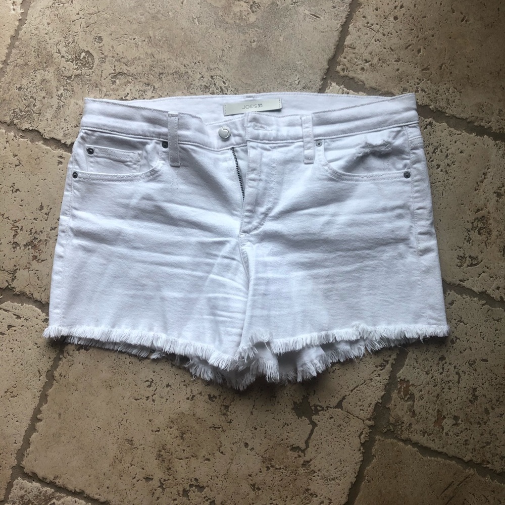 Joe’s white cut offs